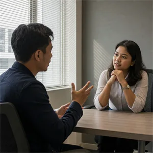 Candidate interview in progress